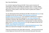 雅虎邮箱官宣 将于 2 月 28 日停止在中国大陆的服务